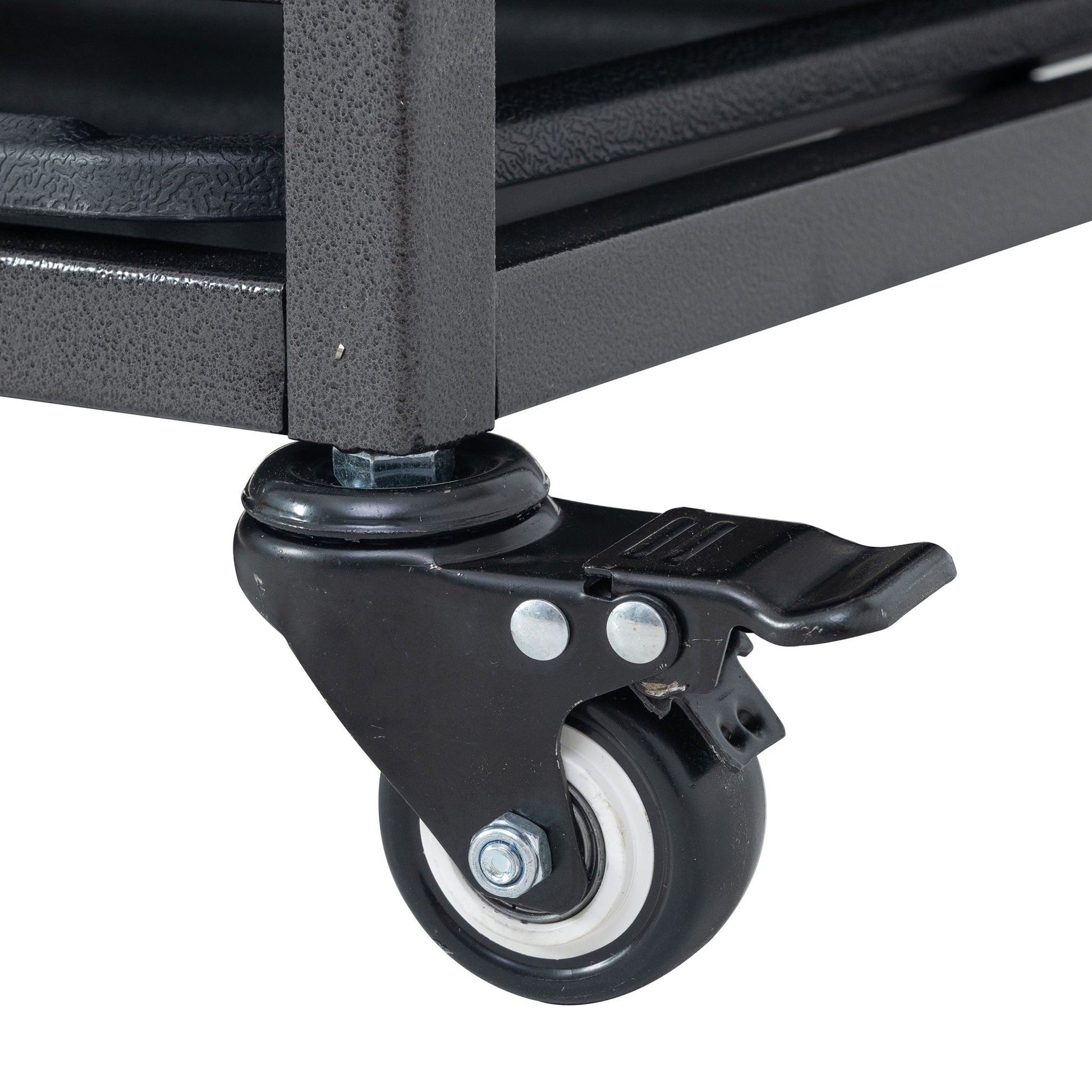 Heavy Duty Dog Crate Lockable Wheels caster set black textured steel HouseOfZazla for cages on Tampa Home & Garden Store