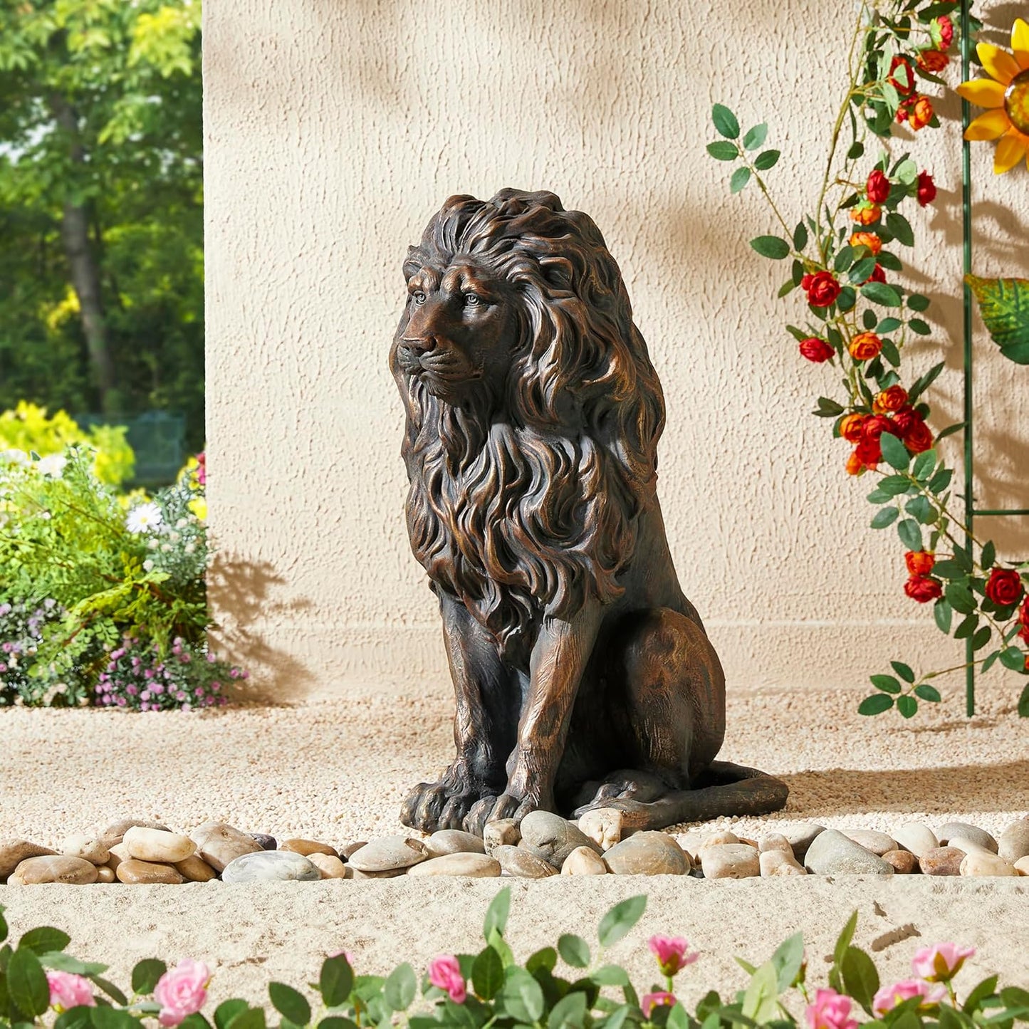 Indoor and Outdoor Resin Lion Guardian Statue