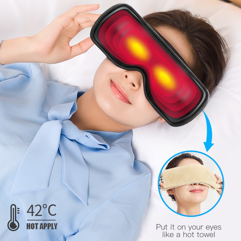 Charging Bluetooth Music Massager Hot Pack Eye Massager Electric  Anti-wrinkle Fatigue Breathable Cloth Massager Healthy Care - Tampa Home & Garden Store
