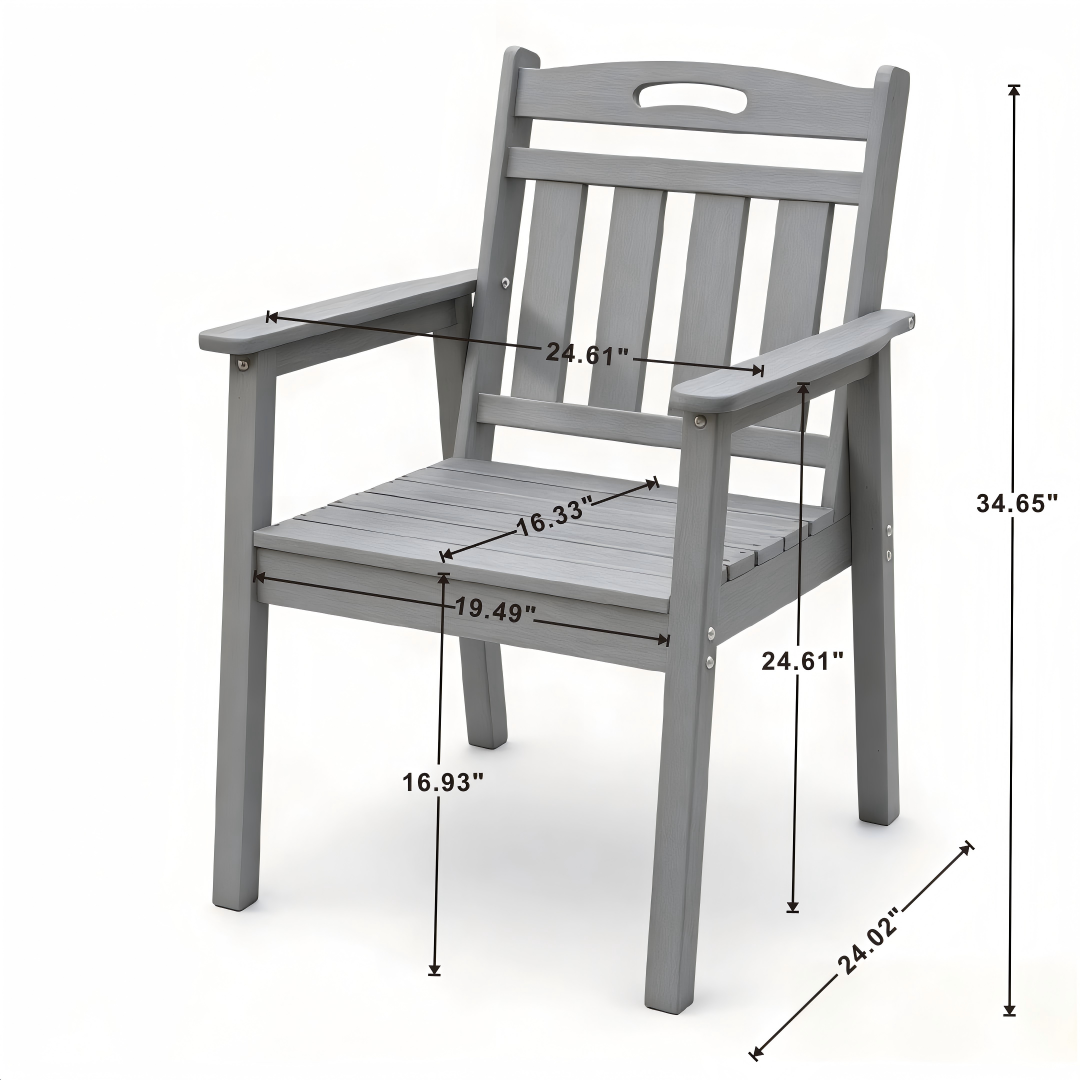 Modern HDPE Outdoor Terrace Dining Chair Set