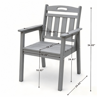 Modern HDPE Outdoor Terrace Dining Chair Set