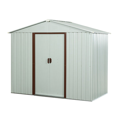 White Outdoor Metal Shed and Tool Storage