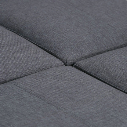 Storage ottoman close-up in charcoal gray woven fabric on Tampa Home & Garden Store