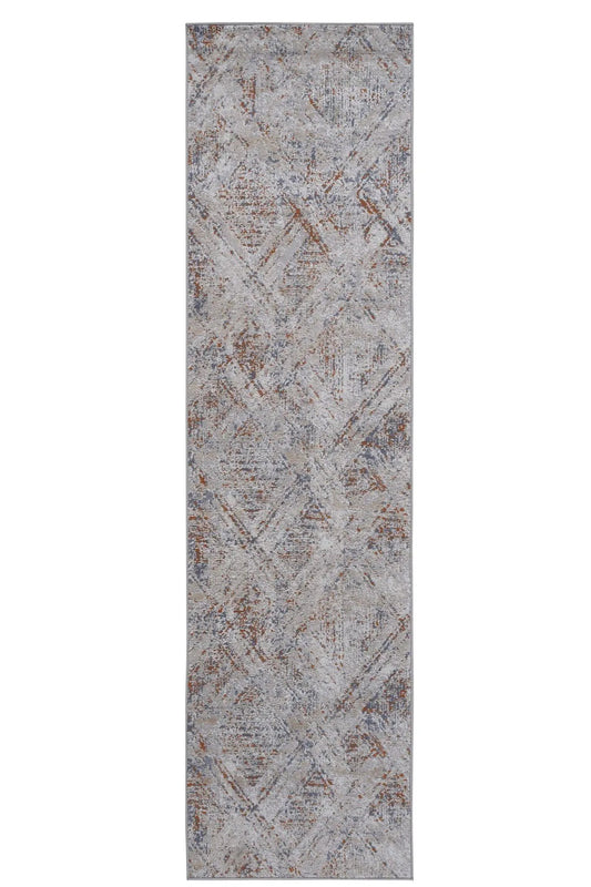 Payas Geometric Area Rug runner in gray blue brown abstract pattern Unique Piece Furniture on Tampa Home & Garden Store