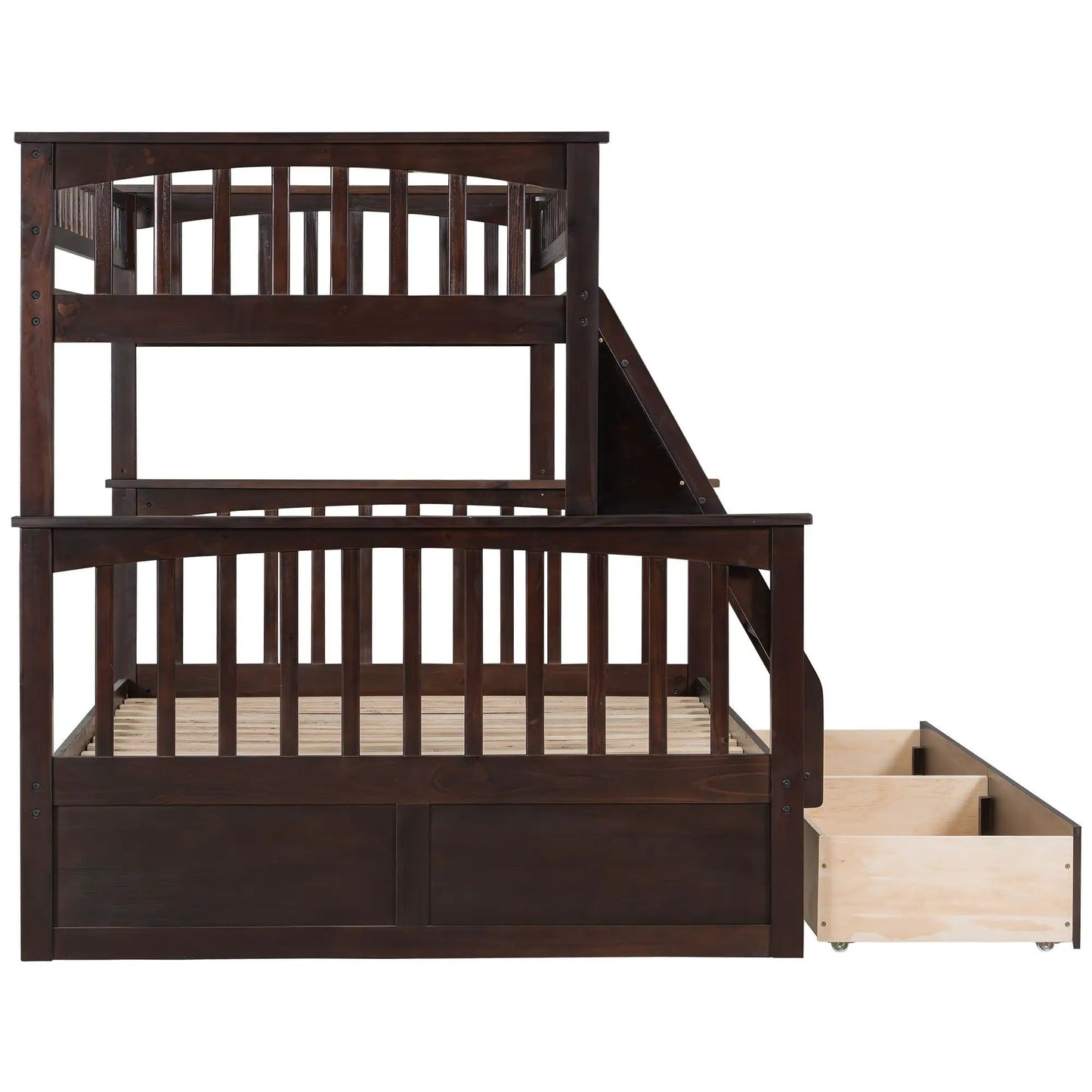Bunk Bed with Drawers and Convertible Storage