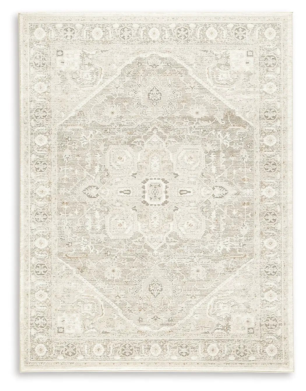Gatwell Rug by Unique Piece Furniture in muted beige with distressed pattern Area Rug on Tampa Home & Garden Store