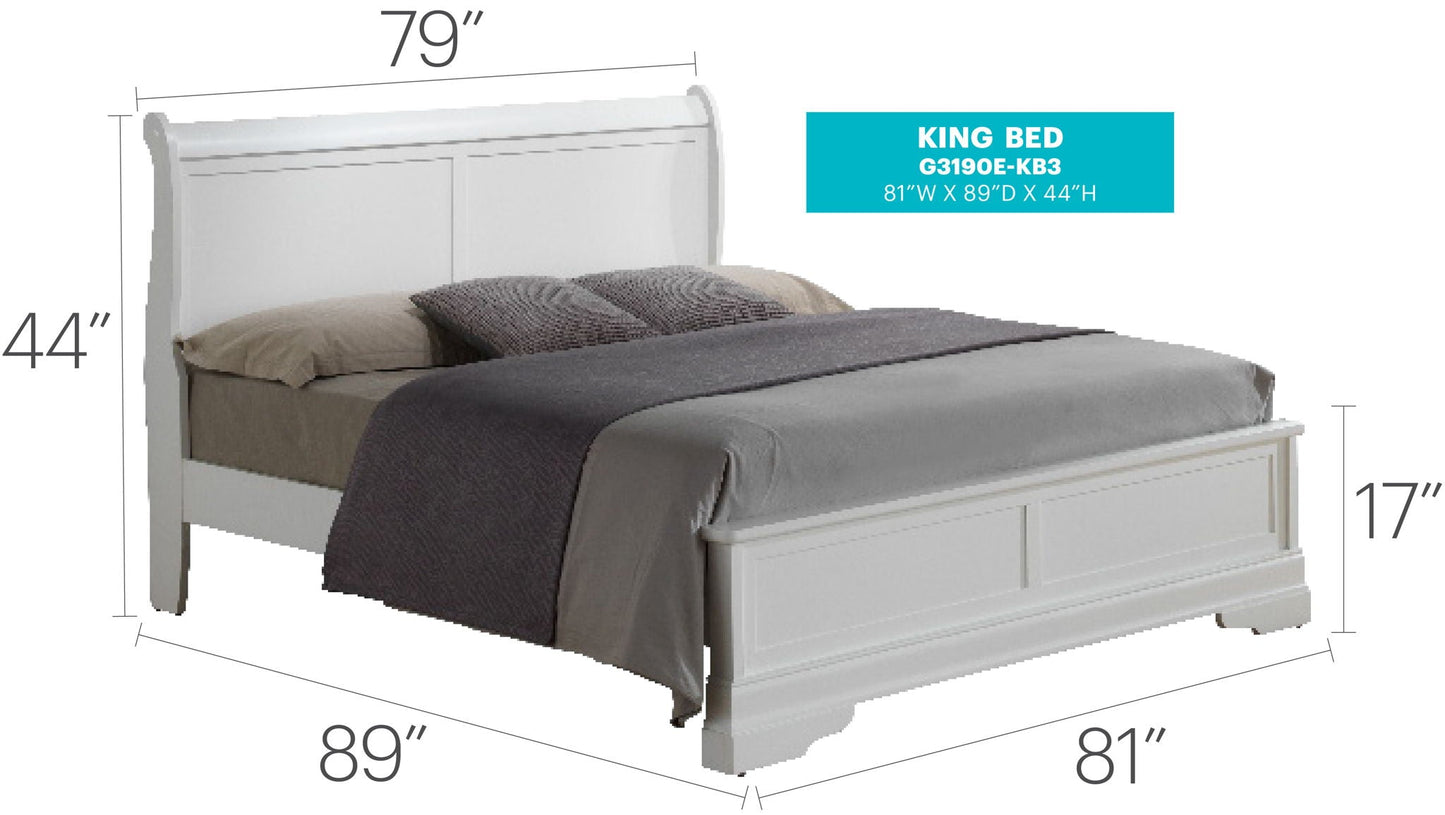 Premium Panel Sleigh Bed with Low Footboard