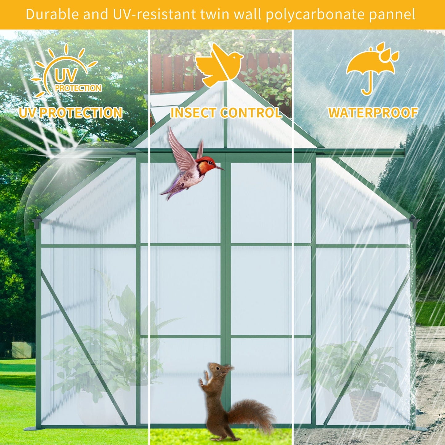 Heavy Duty Double Door Polycarb House and Pegs