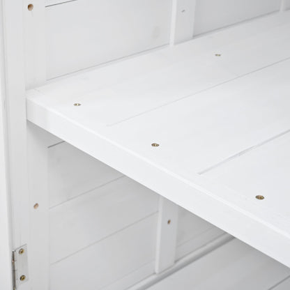 TOPMAX 65.7in tall garden potting bench with hutch in white painted wood, slatted shelves on Tampa Home & Garden Store