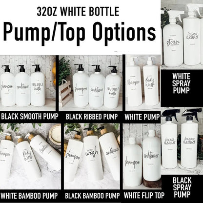32oz White Refillable Cleaning Bottles for Home