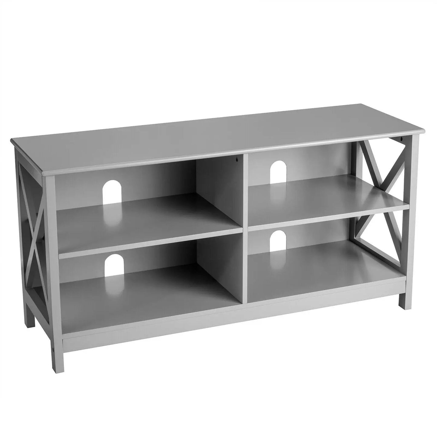 Wooden TV Stand for 55 TV with X Shaped Frame