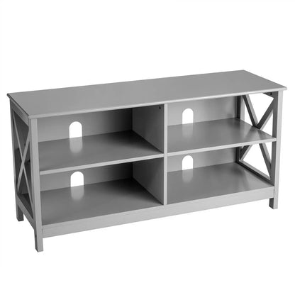 Wooden TV Stand for 55 TV with X Shaped Frame