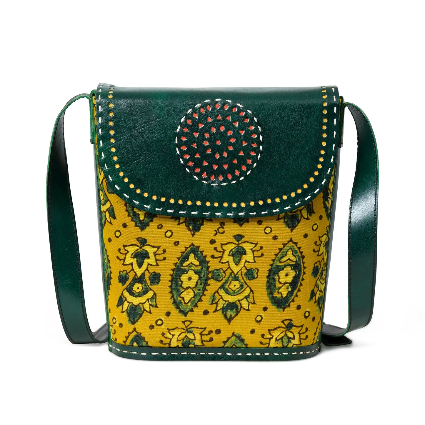 Vibrant Heritage Ajrakh Satchel - Tampa Home & Garden Store