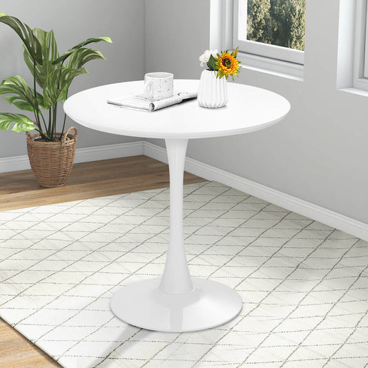 32 Inch Modern Tulip Round Dining Table with MDF Top-White - Tampa Home & Garden Store