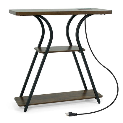 32 Inch Console Table With Power Outlets and Led