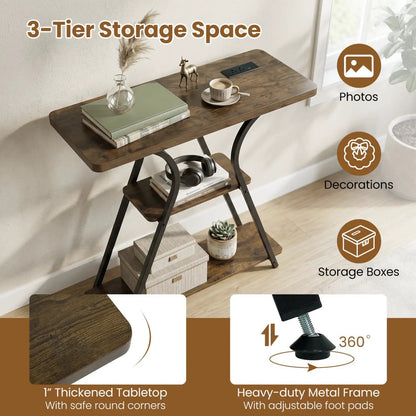 32 Inch Console Table With Power Outlets and Led