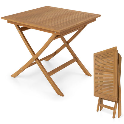 32 Inch Square Teak Wood Patio Table for Four