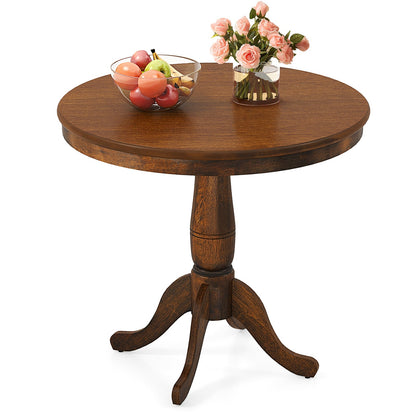 Mesa auxiliar con pedestal de pub redonda de madera de 32 pulgadas