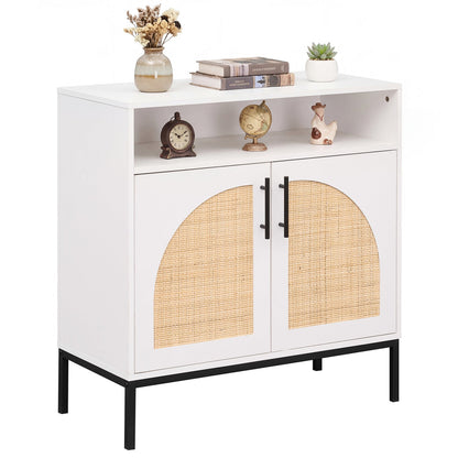 32 Sideboard Buffet Cabinet Natural Rattan Doors