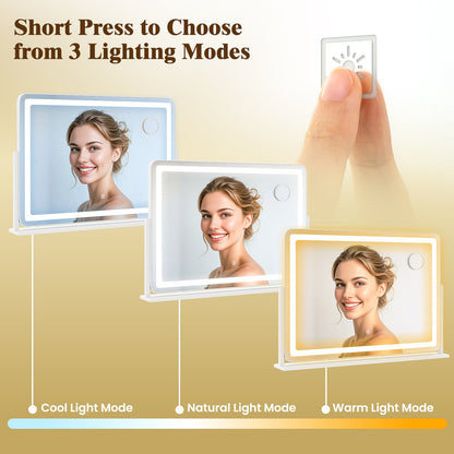 32 x 22 inch makeup vanity mirror DirectDeals 3 color lighting modes cool natural warm on Tampa Home & Garden Store