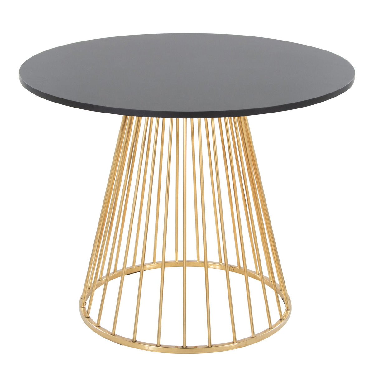 Canary Cosmo dining table with gold metal base and dark gray top HouseOfZazla on Tampa Home & Garden Store
