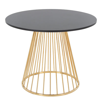 Canary Cosmo dining table with gold metal base and dark gray top HouseOfZazla on Tampa Home & Garden Store