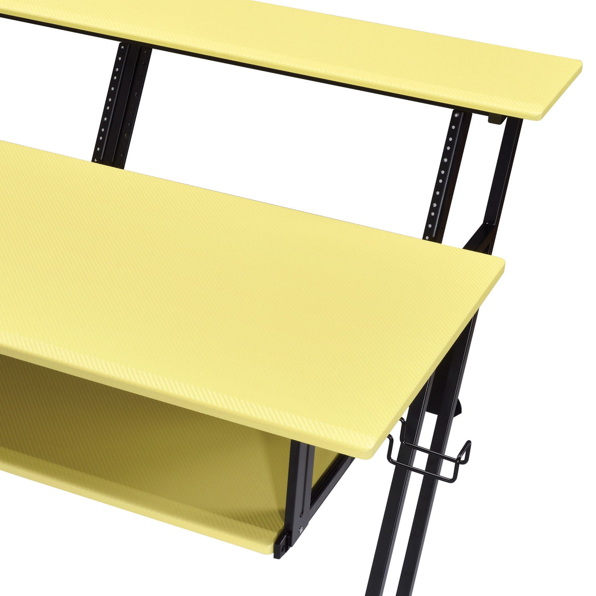 Music recording studio desk with yellow top and black legs, cable management on Tampa Home & Garden Store