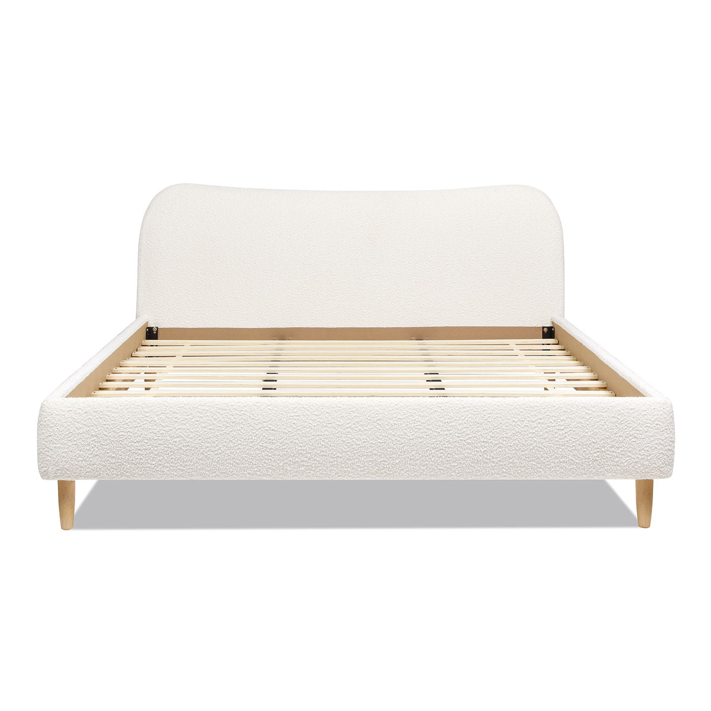 Curved Headboard and Upholstered Platform Bed
