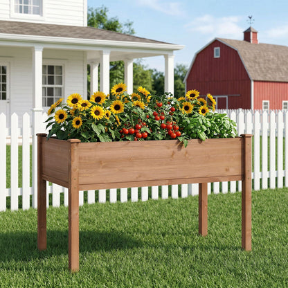 Solid Wood Raised Garden Bed and Wide Frame