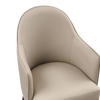 Modern Solid Beech Wood and Vegan Armchair