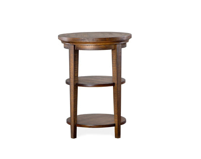 Bay Creek Round Accent End Table Toasted Nutmeg