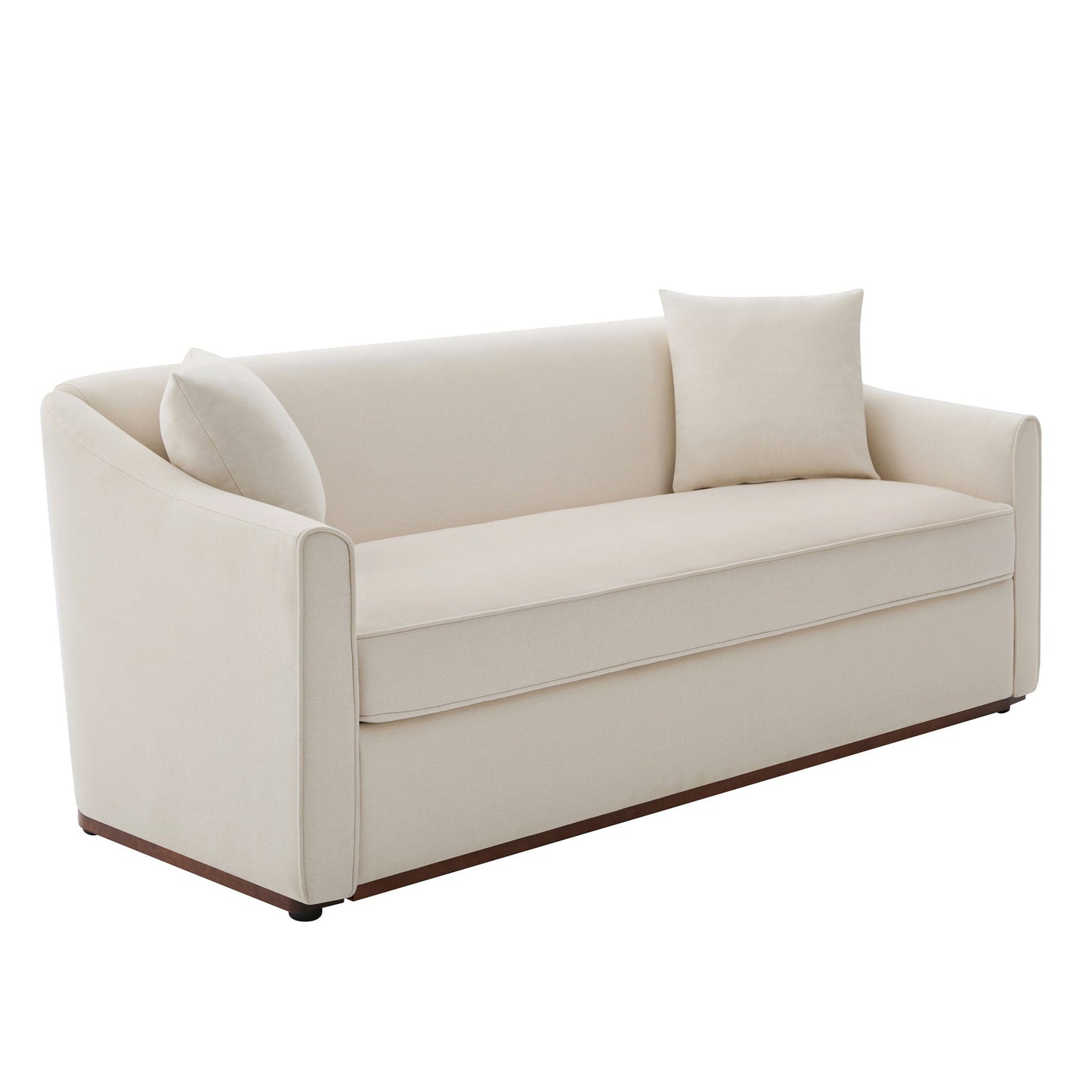 Modern 3 Seat Sofa With Chenille And Two Pillows