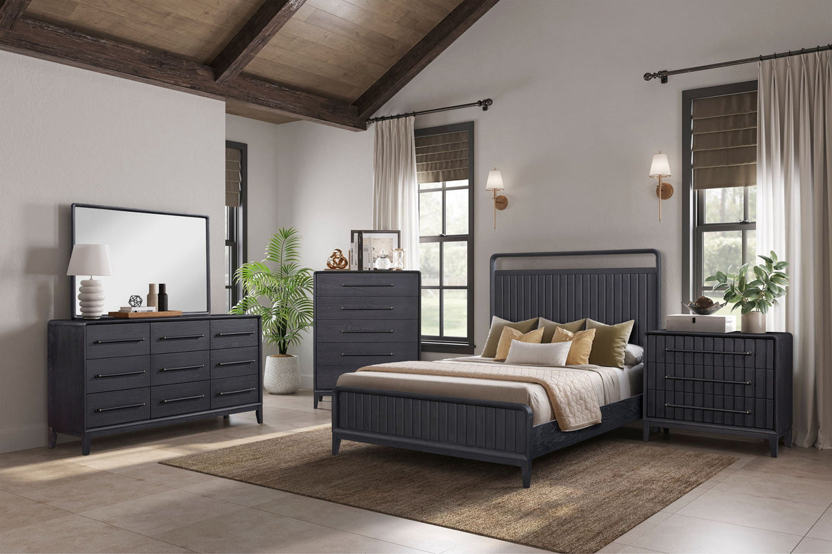 Contemporary Peppercorn and Open Panel Bed