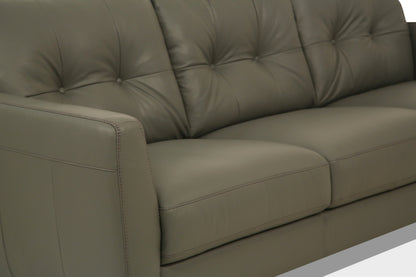 Radwan Pesto Button Italian Leather Sofa