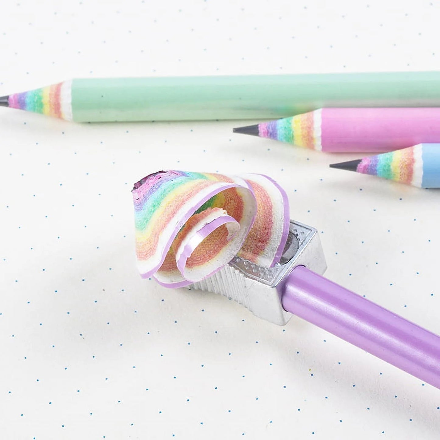 ECOTREE 24-Pack Rainbow Woodless Pencils – Eco-Friendly #2 HB Pre-Sharpened School & Office Pencils Made from Recycled Paper, Non-Toxic & Lead-Free