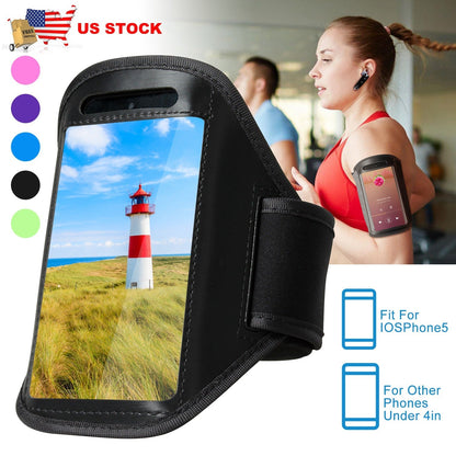 GemGear Phone Armband Case, adjustable sweat-resistant black neoprene fits iPhone5 and 4in on Tampa Home & Garden Store