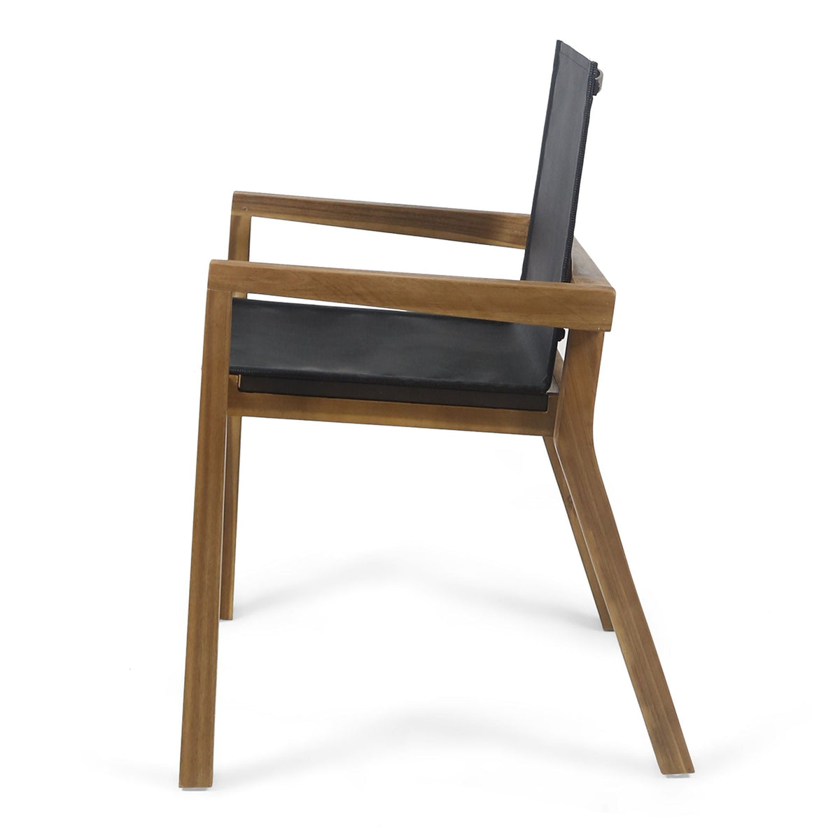 Belfast Dining Chair Set with Mesh Seating in acacia wood frame for outdoor use, set of 2 by HouseOfZazla on Tampa Home & Garden Store