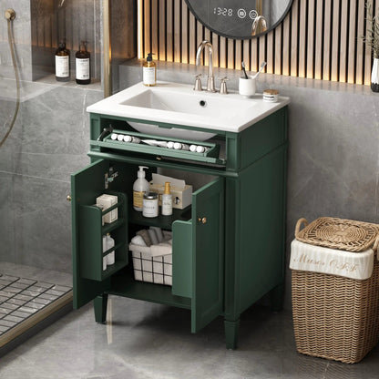 Bathroom Vanity With 2 Doors and Tip Out Drawer