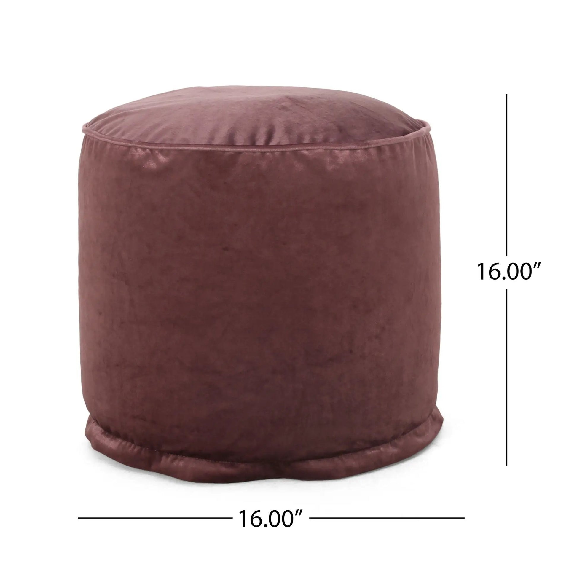 Shimon cylinder pouf ottoman velvet brown accent pouf by Unique Piece Furniture 1 pc on Tampa Home & Garden Store