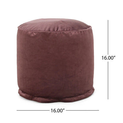 Shimon cylinder pouf ottoman velvet brown accent pouf by Unique Piece Furniture 1 pc on Tampa Home & Garden Store