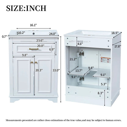 Bathroom Vanity With Integrated Sink and Cabinet