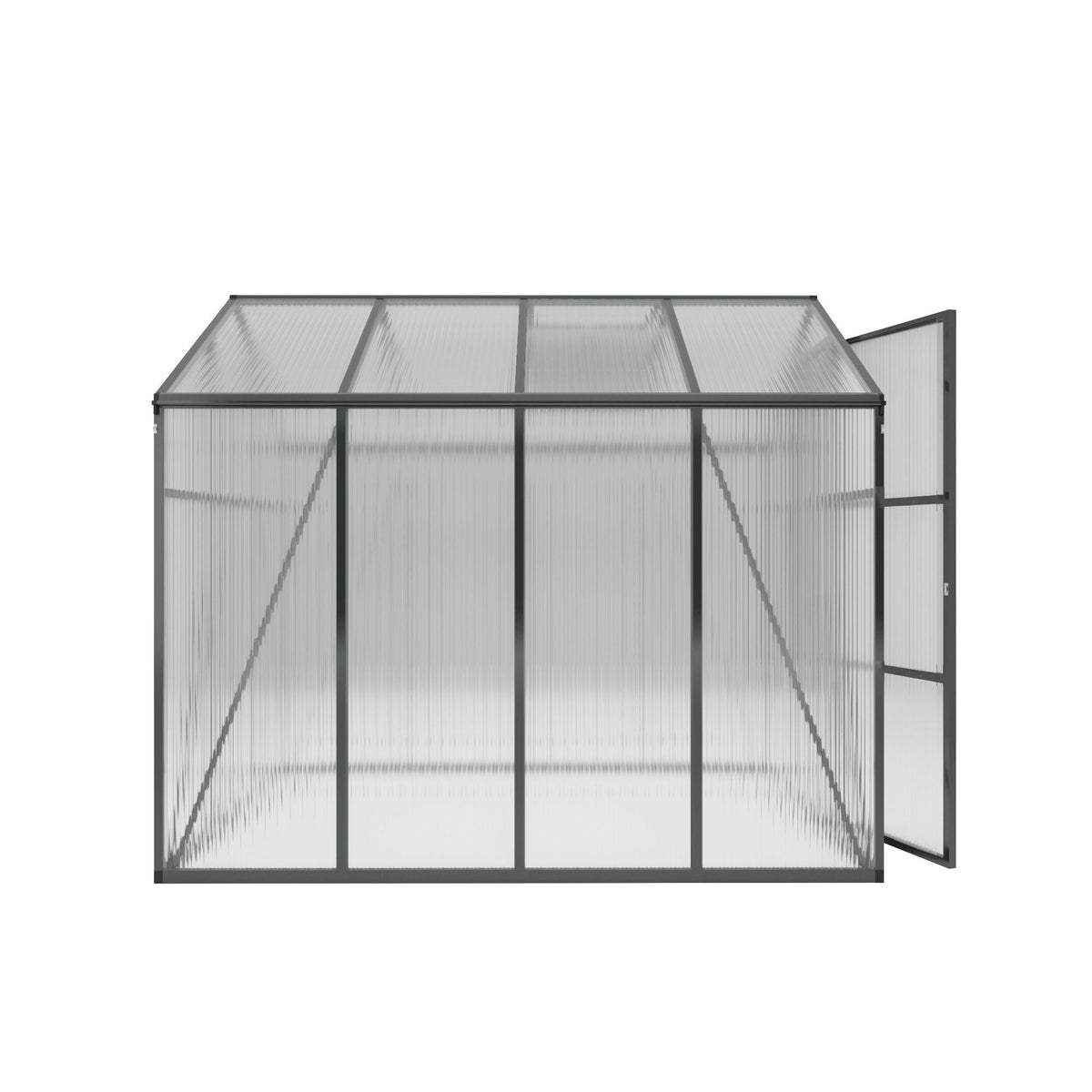 Greenhouse windproof with raised base, polycarbonate panels, black frame HouseOfZazla on Tampa Home & Garden Store
