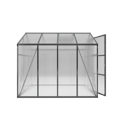 Greenhouse windproof with raised base, polycarbonate panels, black frame HouseOfZazla on Tampa Home & Garden Store