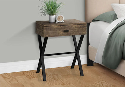 Accent Side X Table Storage Drawer Modern