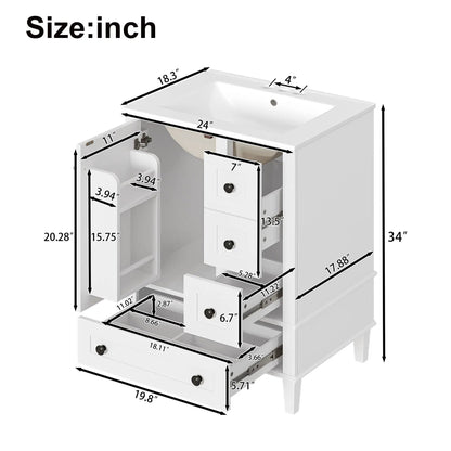 Bathroom Vanity With Basin and Soft Close Drawers