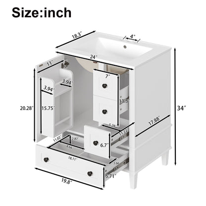 Bathroom Vanity with Integrated Basin and Soft Close Drawers HouseOfZazla color options on Tampa Home & Garden Store