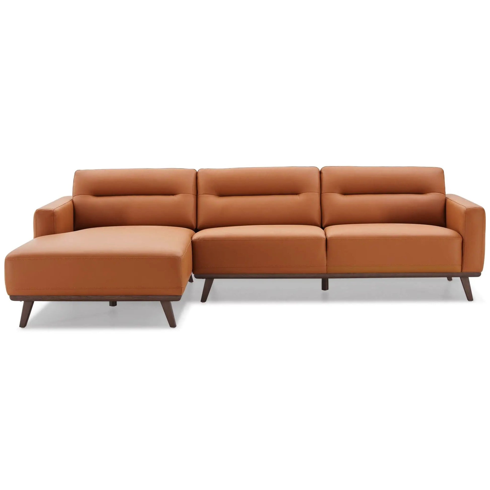 Ella L-Shaped Sectional Sofa tan leather with chaise by Unique Piece Furniture on Tampa Home & Garden Store