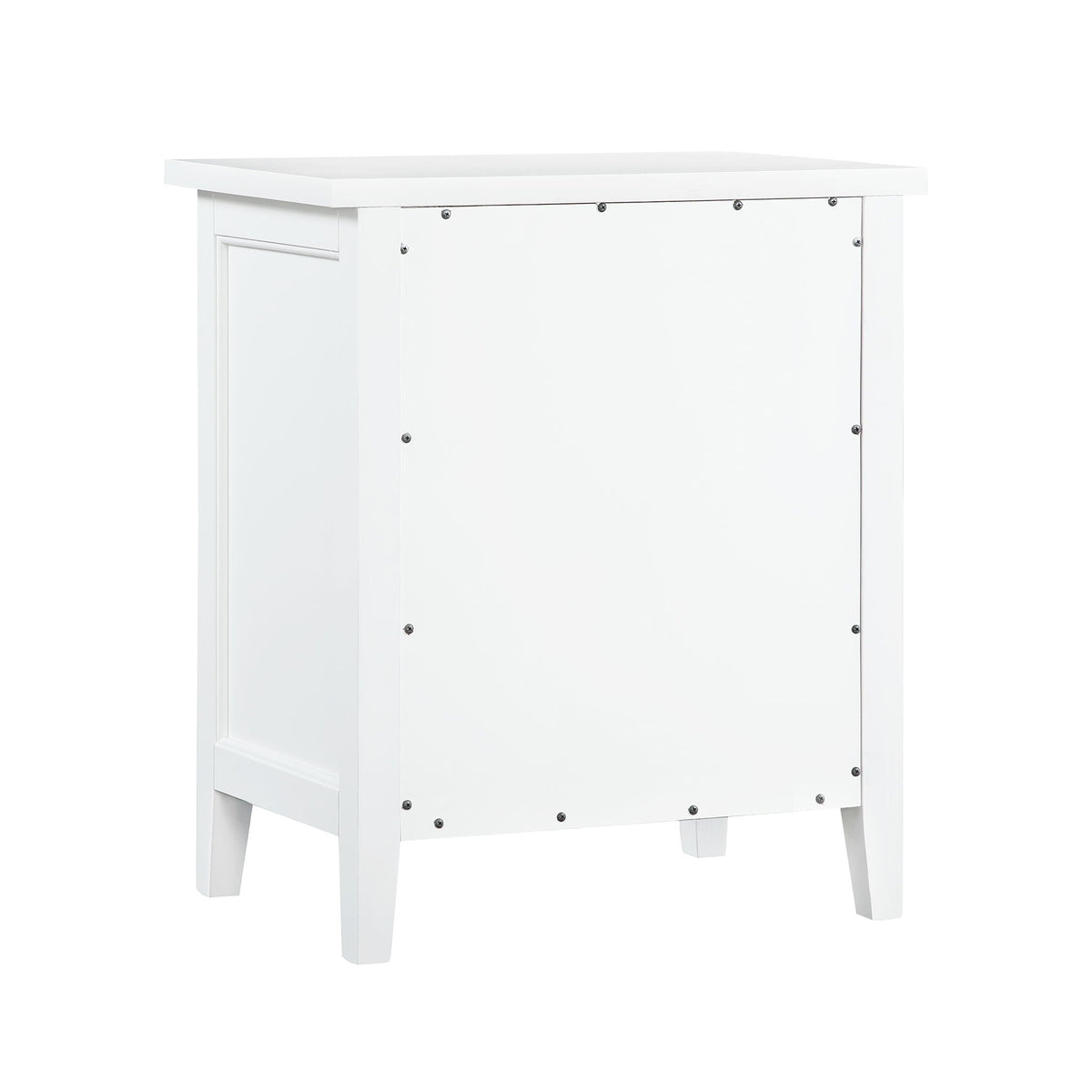 White 3-Drawer Nightstand with Metal Glides, HouseOfZazla accent nightstand on Tampa Home & Garden Store