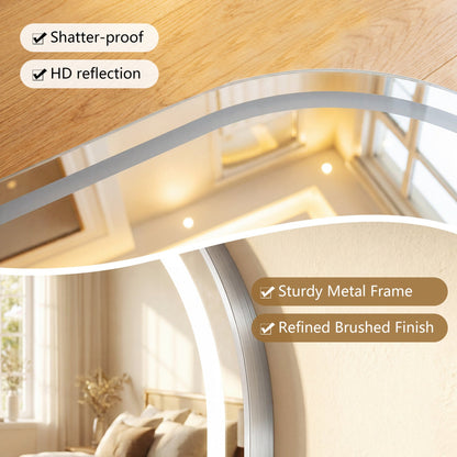 Oval LED Bathroom Mirror 32x20 with dimming and defogger, DirectDeals, sturdy metal frame on Tampa Home & Garden Store