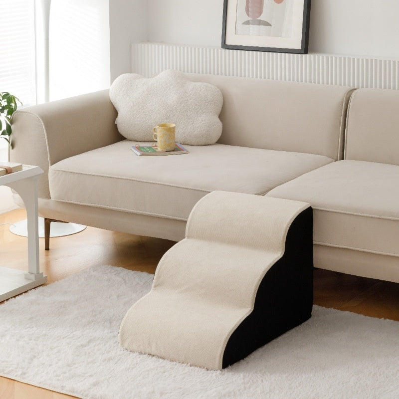 Pet Removable Washable Stairs Bed Steps beige carpeted stairs beside sofa by Sell My Stuff on Tampa Home & Garden Store